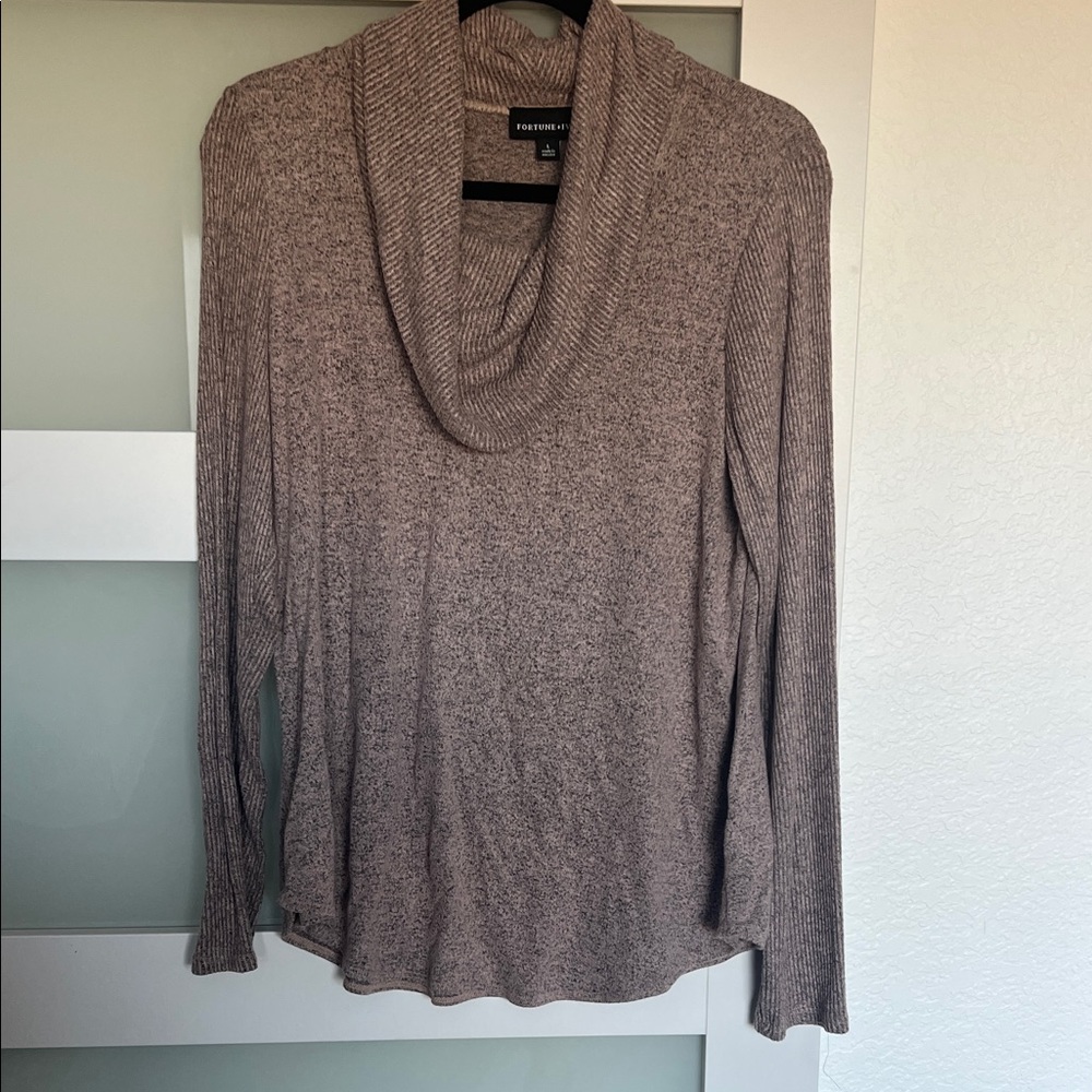 Fortune + IvyHeather Brown Cowl Neck Sweater